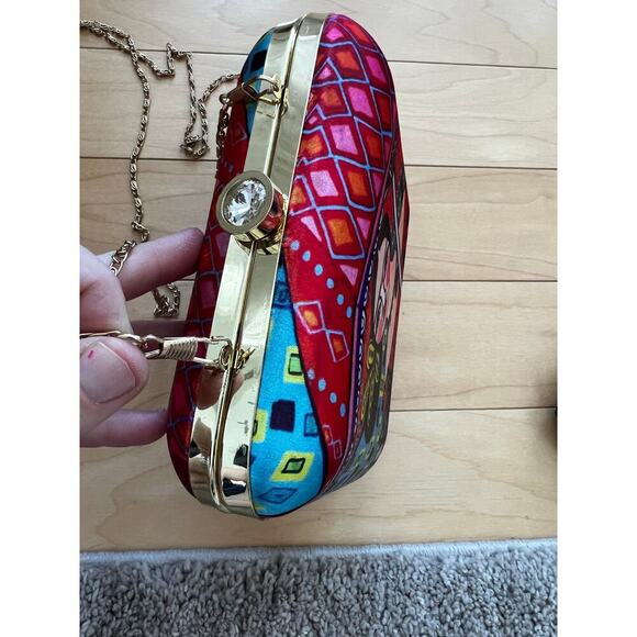 Frida Kahlo small designer purse, colorful and hard shell - Picture 2 of 7